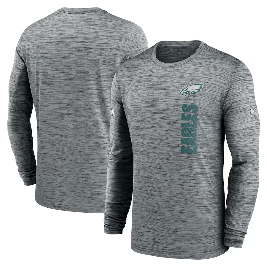 Men Philadelphia Eagles grey 2024 Nike NFL long sleeve t shirts->nfl t-shirts->Sports Accessory